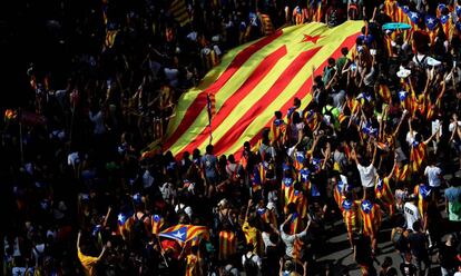 Manifestaci&oacute; d&#039;estudiants a Barcelona.