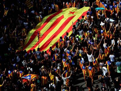 Manifestaci&oacute; d&#039;estudiants a Barcelona.