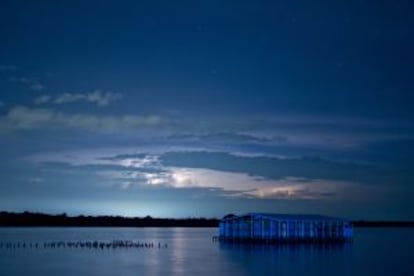 Relámpagos en la noche de Maracaibo (Venezuela).