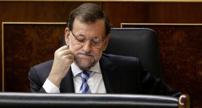 Mariano Rajoy durante la sesi&oacute;n de control al Gobierno en el Congreso.