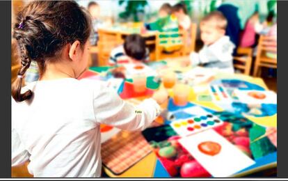 Dos niños pintan en una escuela infantil, donde el colectivo que las agrupa asegura que los protocolos se han mostrado eficaces.