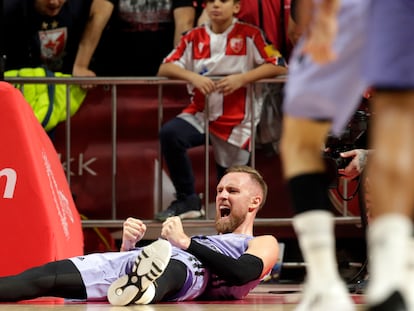 Dzanan Musa celebra una canasta del Real Madrid ante el Estrella Roja este martes.