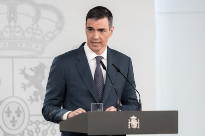 Sánchez, este martes en su rueda de prensa tras la reunión del Consejo de Ministros.