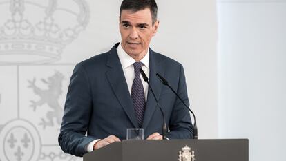Sánchez, este martes en su rueda de prensa tras la reunión del Consejo de Ministros.