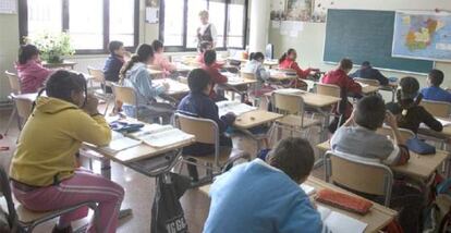 Una classe d'educació primària en una escola de Vitòria.