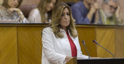 La presidenta de la Junta, durante su discurso.