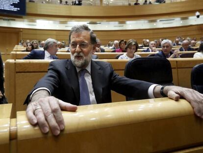 Mariano Rajoy durante el requerimiento del Gobierno al Senado de aprobaci&oacute;n de las medidas a las que se refiere el articulo 155.