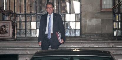 Artur Mas saliendo este martes del Palau de la Generalitat