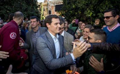 Albert Rivera, durante un acto de precampa&ntilde;a en Valencia.