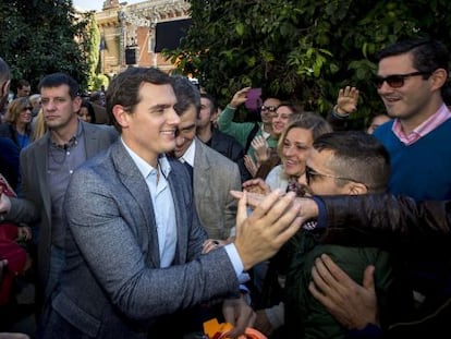 Albert Rivera, durante un acto de precampa&ntilde;a en Valencia.