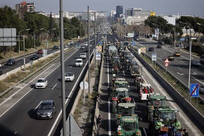 Tractores entrando a Barcelona. 