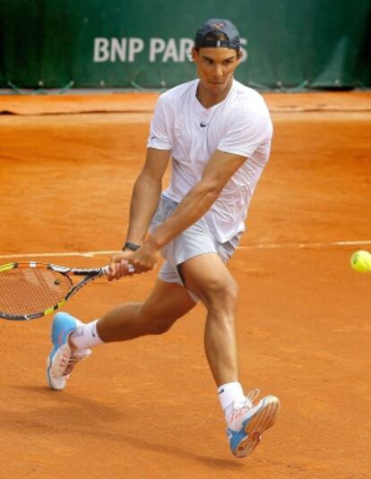 Nadal, durante un entrenamiento en París.