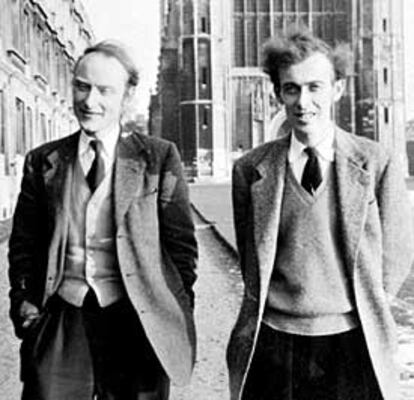 James Watson y Francis Crick, en la Universidad de Cambridge en los años cincuenta.
