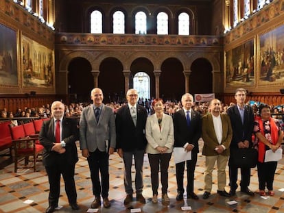 Los rectores de las universidades públicas, este martes.