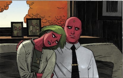 A panel from ‘La Visión’ (Vision), drawn by Gabriel H. Walta and written by Tom King.