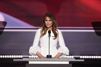 Melania Trump, esposa del candidato republicano, durante su intervención el pasado lunes en la convención.