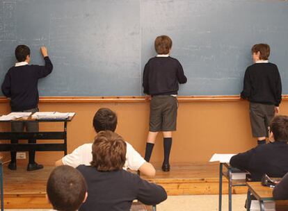 Aula de primaria del colegio Erain de Irún (Guipúzcoa).