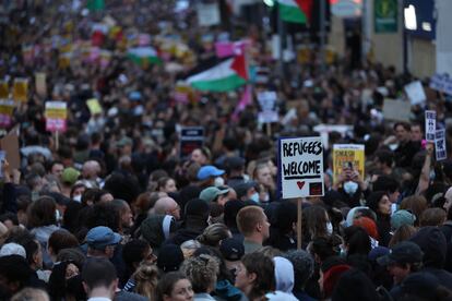 Manifestación antirracista en Walthamstow, en el este de Londres, el 7 de agosto.