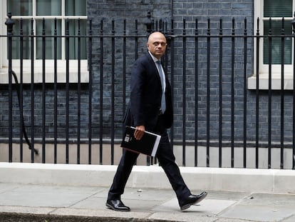 El ministro de Sanidad de Reino Unido, Sajid Javid, el pasado miércoles en Downing Street.