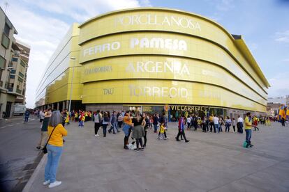 Vista exterior del estadio del Villarreal, antes del encuentro