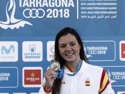 La nadadora española Catalina Corró, medalla de oro en la final de 400 estilos. 