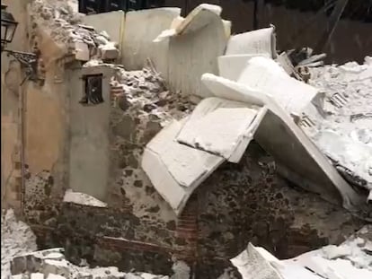 La bodega de Lluís Llach, afectada por el temporal, en una imagen difundida en Twitter.