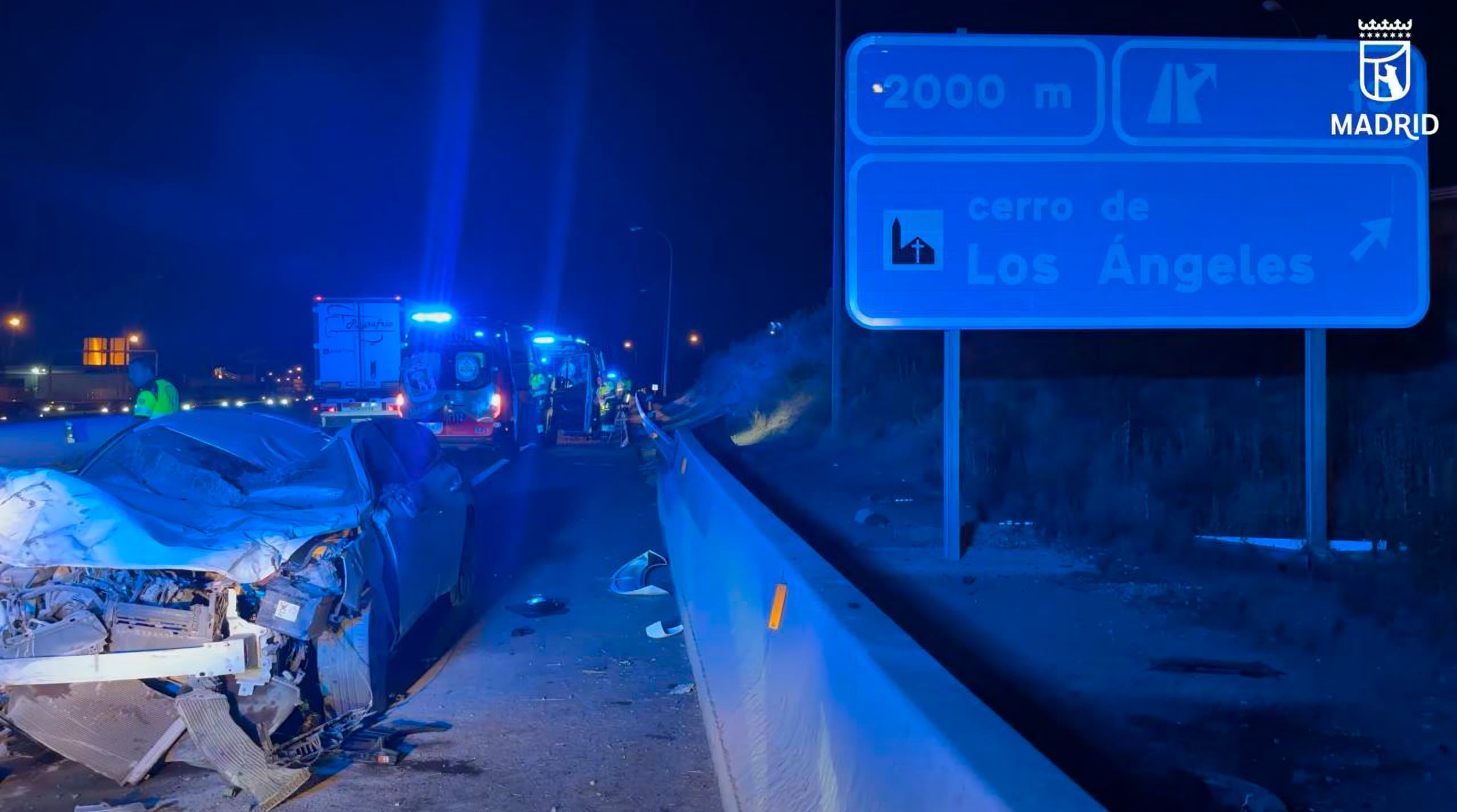 Un muerto y siete heridos en dos accidentes en carreteras de Madrid