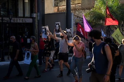 La marcha anual convocada por la Federación Nacional Campesina pasando por el centro de Asunción.