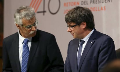 Carles Puigdemont i Josep Tarradellas Maci&agrave;, fill de l&#039;expresident. 