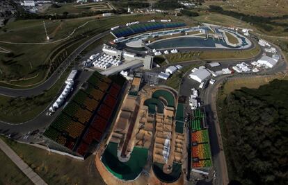 Vista da pista de BMX no Parque Olímpico Deodoro no Rio.