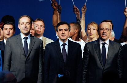 Jean-François Copé, François Fillon y Alain Juppé.