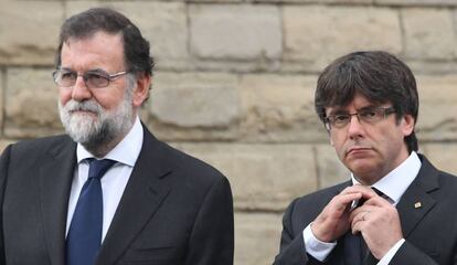 Spanish PM Mariano Rajoy and Catalan premier Carles Puigdemont.