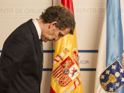 Feij&oacute;o, durante una comparecencia en la sede del Gobierno gallego.