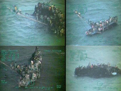 Imagen de la barca de migrantes que naufrag&oacute; en Bahamas.