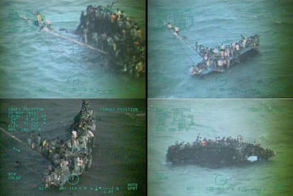 Imagen de la barca de migrantes que naufrag&oacute; en Bahamas.