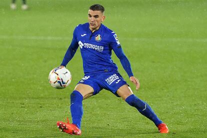 Arambarri durante un parido con el Getafe.