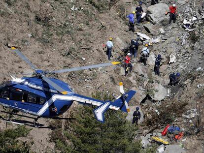 Restos del avión que estrelló Andreas Lubitz en 2015 en los Alpes.