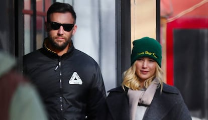 Jennifer Lawrence y Cooke Maroney, en Nueva York.