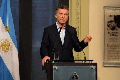 Mauricio Macri, durante una rueda de prensa en Buenos Aires.