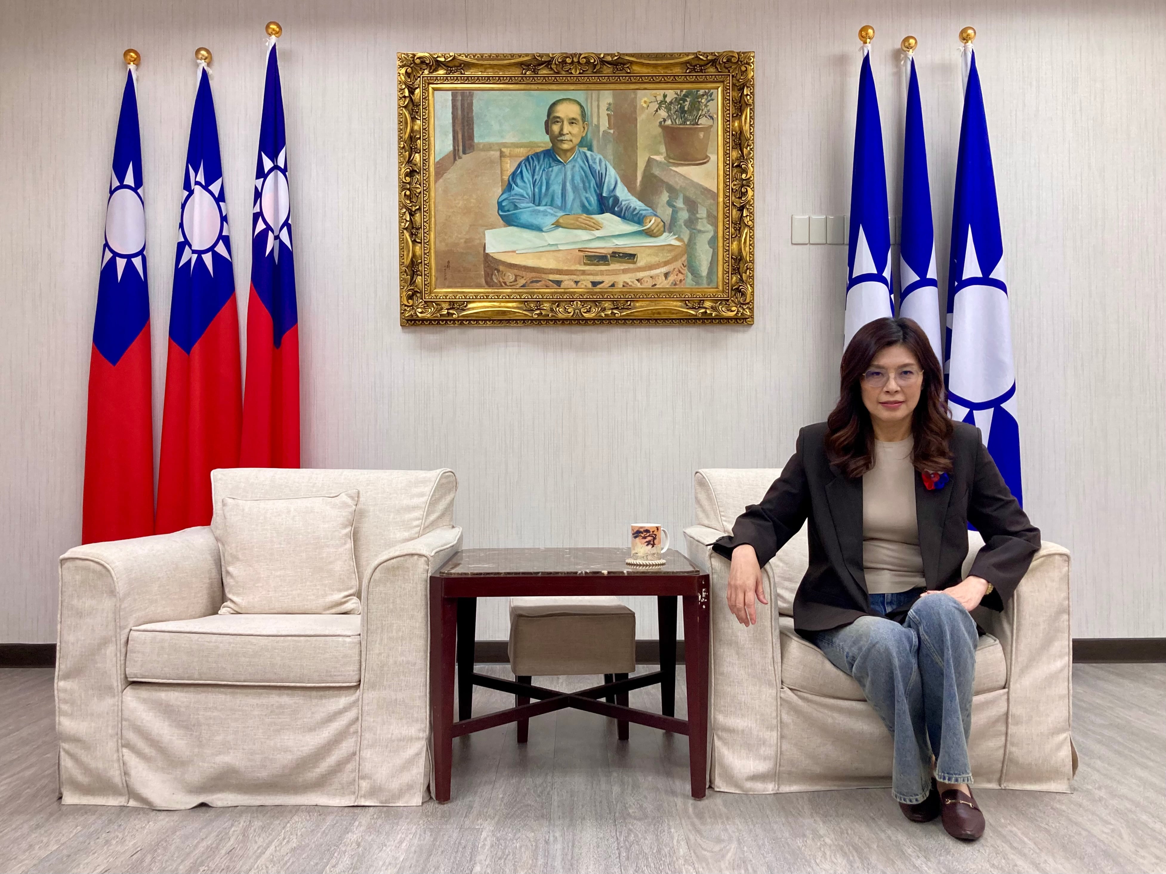 Cheng Li-wun, presidenta del Kuomintamg (KMT), principal partido de la oposición en Taiwán, el jueves 21 de mayo en la sede de su partido.