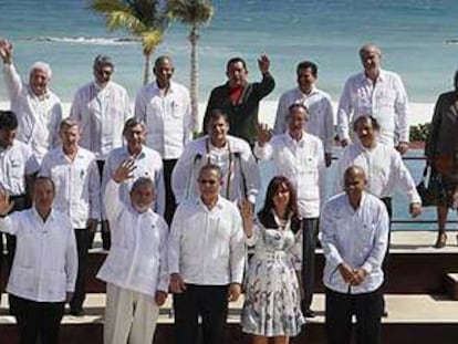 La foto de familia de los presidentes de América Latina y el Caribe reunidos en Cancún