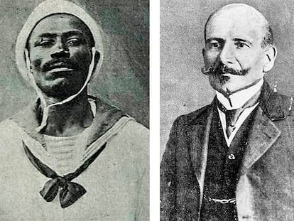 João Cândido, conocido como "El Almirante Negro"  junto a  Hermes da Fonseca, presidente de la República.