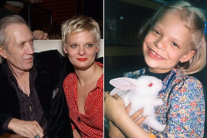 Actriz desde la cuna. Martha Plimpton (Nueva York, 50 años) creció entre bambalinas: sus padres, Shelley Plimpton y Keith Carradine, se conocieron cuando estaban haciendo la producción original del musical Hair en Nueva York. Él, además, formaba parte de una dinastía de actores: su padre había trabajado con directores como Fritz Lang, John Ford y Otto Preminger, y su hermanastro, David Carradine, fue el famoso protagonista de la serie Kung Fu (y de Kill Bill, con ella en la imagen de la izquierda). "Pasé mis primeros años en camerinos, eran mi casa, un sitio normal para mí. Podrías decir que he pasado la mayor parte de mi vida en teatros", explicó en una entrevista a The Guardian en 2019. Su madre la crio sola –no tuvo relación con su padre hasta los 4 años– y, gracias a ella, obtuvo su primer papel, con solo 8 años. Como no tenía dinero para una canguro, Shelley se llevaba a Martha al club Village Gate, donde hacía el espectáculo Nightclub Cantata, y allí la directora de Broadway Elizabeth Swados descubrió a la niña y la presentó a una audición. En 1981, con 11 años, participó en su primera película, Una mujer de negocios, protagonizada por Jane Fonda y Kris Kristofferson.