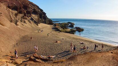 La playa de La Tejita, en Granadilla de Abona, al sur de la isla canaria de Tenerife.