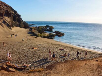 La playa de La Tejita, en Granadilla de Abona, al sur de la isla canaria de Tenerife. 