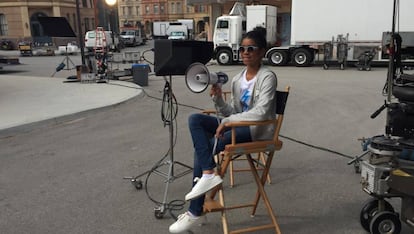 La activista Zuriel Oduwole, en un set en Los Ángeles.