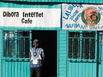 Un c&iacute;ber caf&eacute; en Lalibela, Etiop&iacute;a.