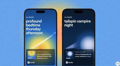 Pantallas de uso de Spotify daylist