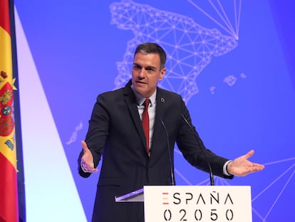 Spain's Prime Minister Pedro Sánchez at the presentation of the plan on Thursday in Madrid.