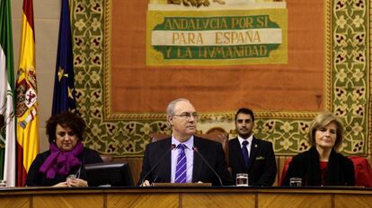 Juan Pablo Durán, en la presidencia del Parlamento durante un pleno.